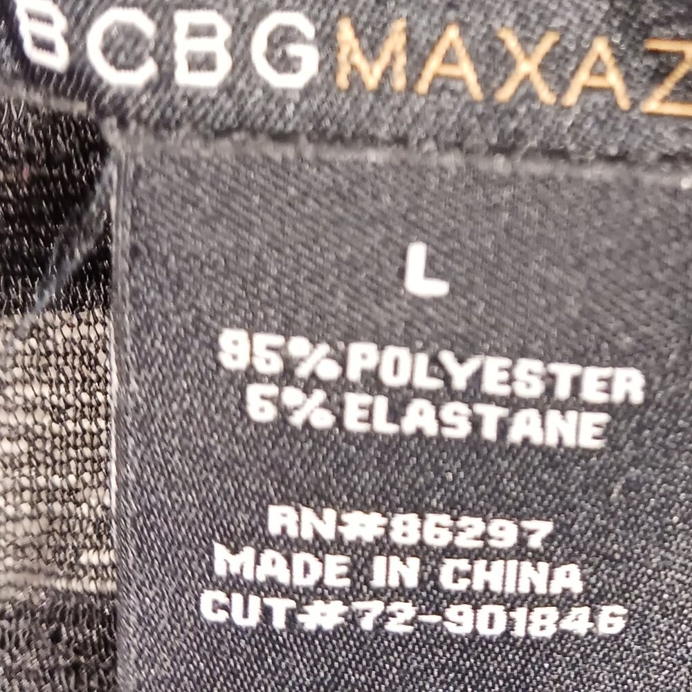 BCBG Maxazria, NWT Black Gunmetal Sheer Shiny Leggings W 3D Cutout Overlay, Goth - Picture 15 of 16